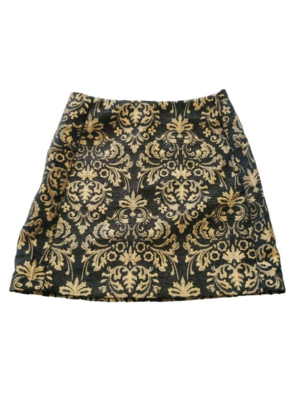 Urban Outfitters Mini Skirt Black & Gold Brocade Womans Size XS jj3571